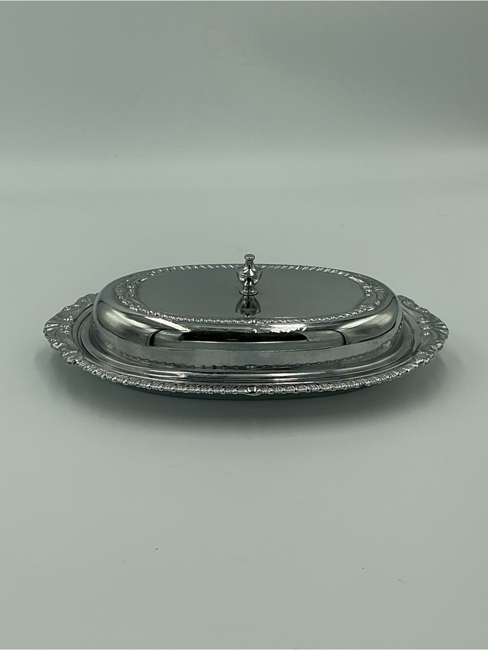 Vintage Danny Wilson Original chrome plated three piece butter dish 1960’s